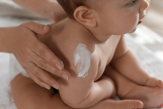 Baby skincare routine with natural cream ingredient guidance
