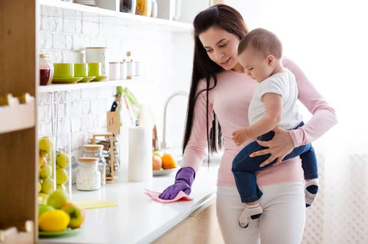 How do I disinfect a house for an expected newborn?