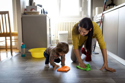 Can I clean baby play area floors with vinegar?