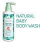 Indi Mums Natural Baby Body Wash. There is a 200ml bottle with the product name next to it.