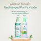 Two bottles of Indimums Natural Baby Shampoo on a white background with text about packaging transition