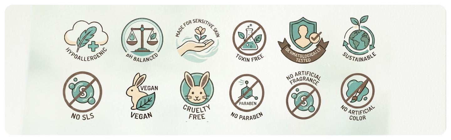 indmums baby products are derma tested toxin free made for sensitive baby skin , cruelty free, vegan, pH balanced and sustainable