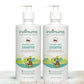 Two bottles of Indimums Natural Baby Shampoo (500 ML) on a wooden surface with a white background