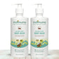 Two bottles of Indimums Natural Baby Body Wash (500 ML) on a wooden surface with a white background