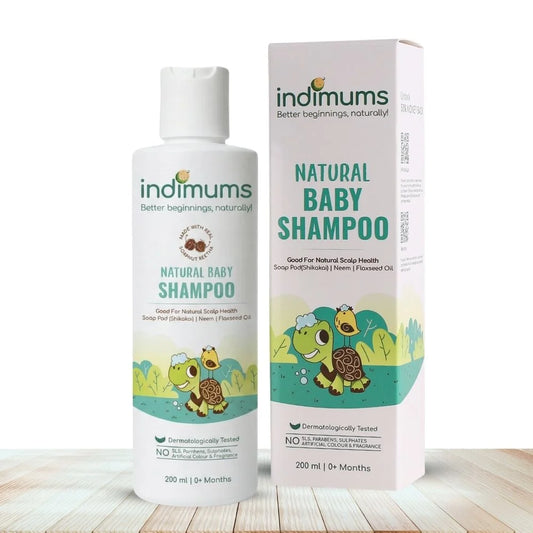 Indimums Natural Baby Shampoo with Reetha (200 ML) effective for dry baby hair & scalp irritation
