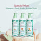 bottles of organic newborn products from The Indi Mums - baby body wash, baby shampoo & baby bottom wash from The Indi Mums